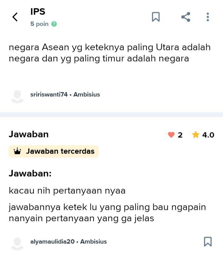pertanyaan nyeleneh Brainly (brainly.co.id/mapel/ips)