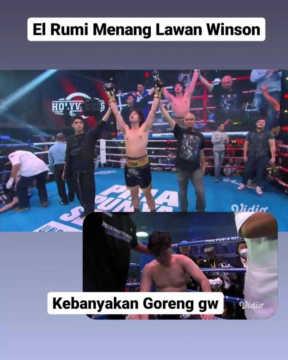El Rumi menang duel tinju (instagram.com/baladewa.demak)