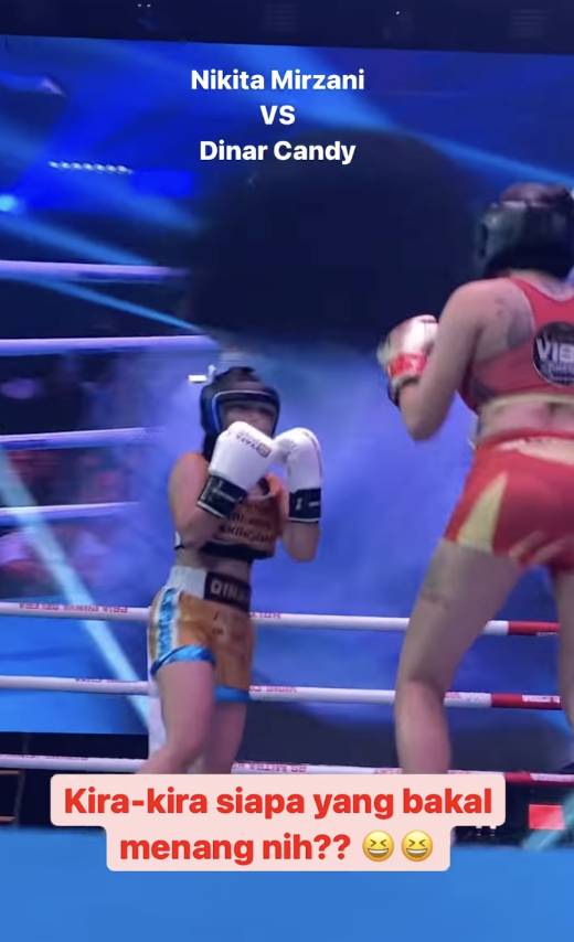 momen Nikita Mirzani dan Dinar Candy duel tinju (instagram.com/holywingssportshow)