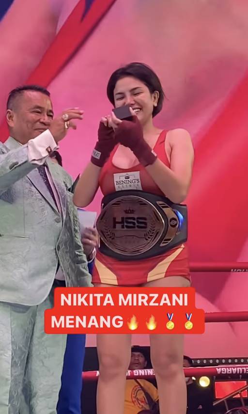momen Nikita Mirzani dan Dinar Candy duel tinju (instagram.com/holywingssportshow)
