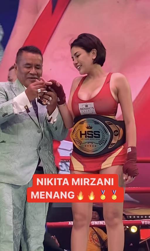 momen Nikita Mirzani dan Dinar Candy duel tinju (instagram.com/holywingssportshow)