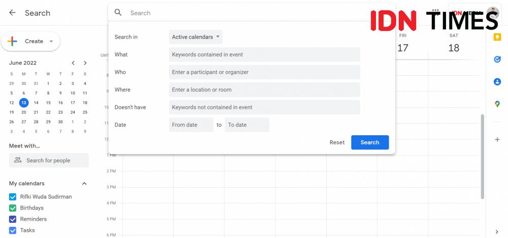 ilustrasi fitur pencarian Google Calendar (IDN Times/Rifki Wuda Sudirman)
