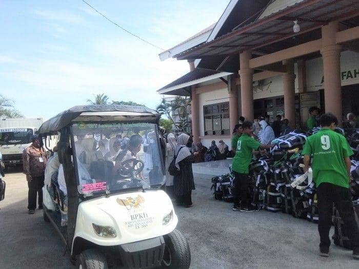 Calon Jemaah Haji Kloter 1 Embarkasi Aceh tiba di Asrama Haji Banda Aceh, di Kota Banda Aceh. (Foto: Istimewa)