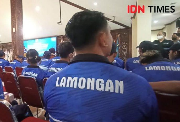 Ratusan atlet asal Lamongan dilepas untuk mengikuti kejuaraan Porprov Jatim. IDN Times/Imron