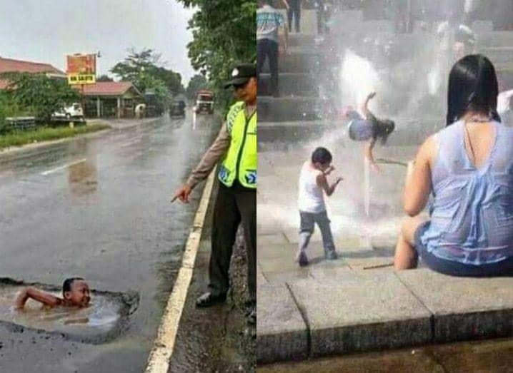15 Momen Ngakak Anak-Anak Saat Main Air, Seru Banget!