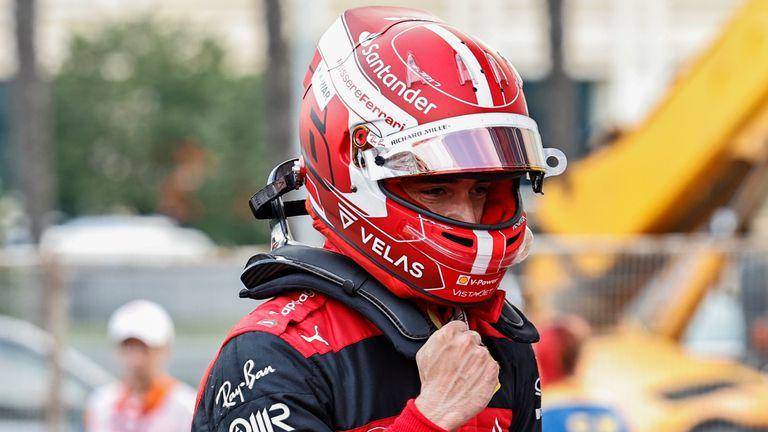 Charles Leclerc gagal finis di GP Azerbaijan 2022. (skysports.com)