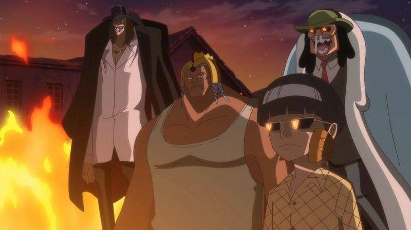 Vergo muda bersama Diamante, Pica, dan Trebol. (Dok. Toei Animation/One Piece)