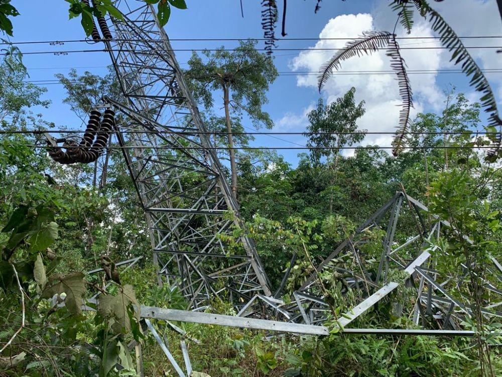 Diduga Siku Penyangga Dicuri, Tower Sutet di Tungkal Jaya Muba Roboh