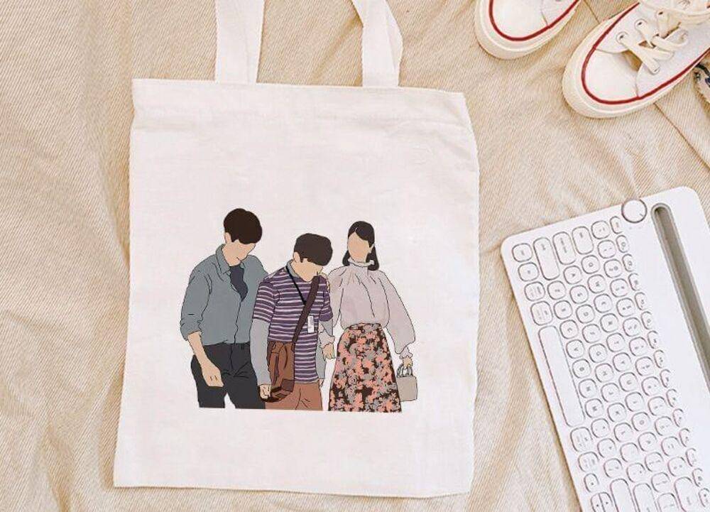 ilustrasi tote bags KDrama (twitter.com/ahreumdaw00)