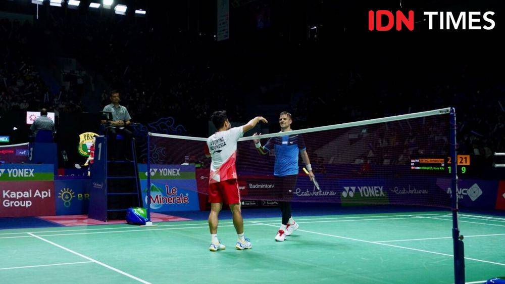 Anthony Ginting di Indonesia Open 2022. (IDN Times/Reynaldy Wiranata)