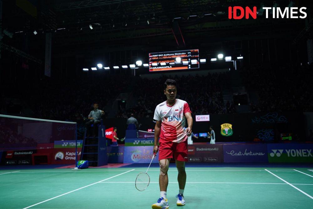 Anthony Ginting di Indonesia Open 2022. (IDN Times/Reynaldy Wiranata)
