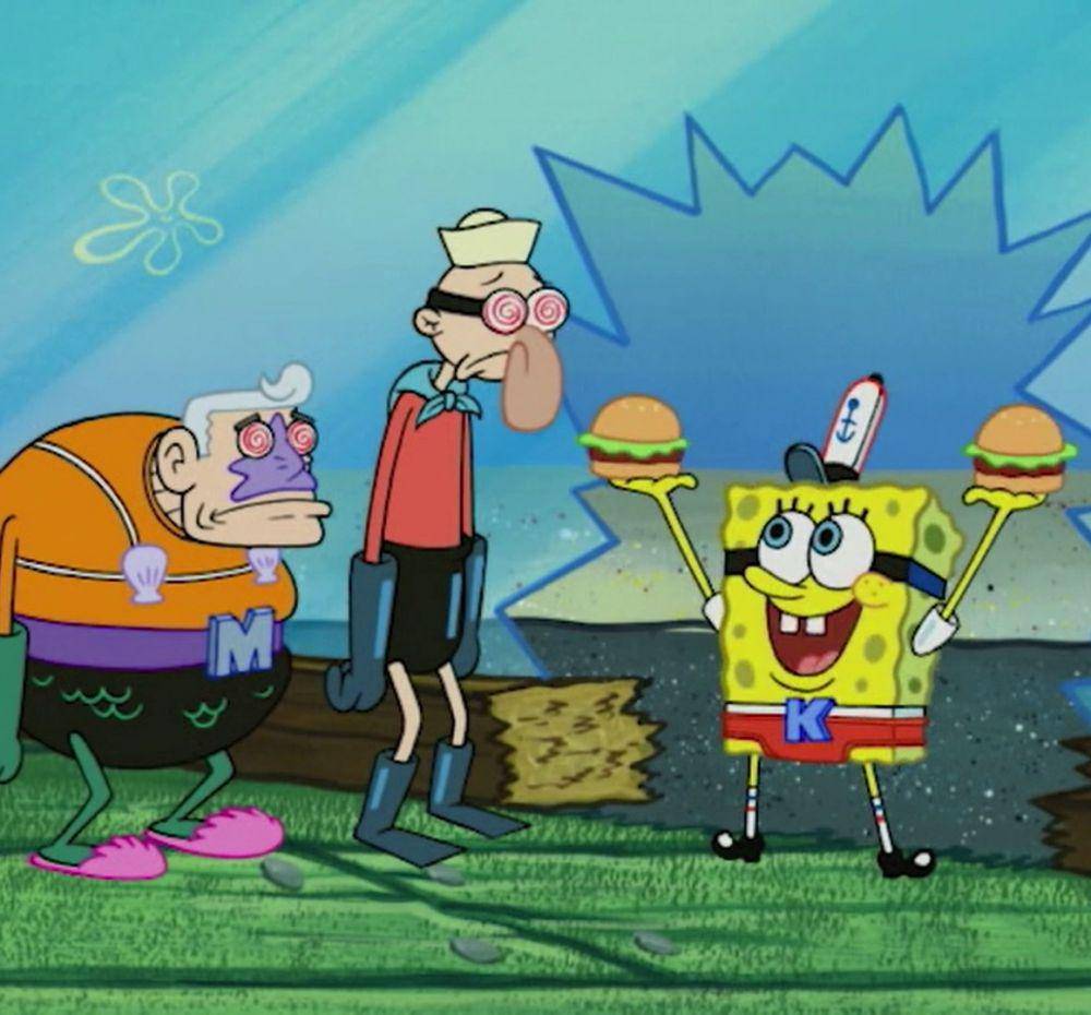 krabby patty menyembuhkan orang terhipnotis (spongebob.fandom.com)