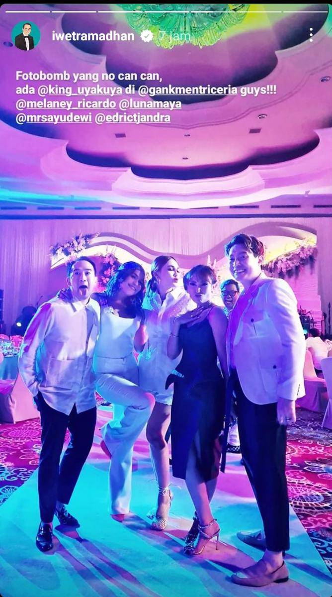 potret artis di acara anniversary pernikahan ke-10 Ayu Dewi dan Regi Datau (instagram.com/iwetramadhan)