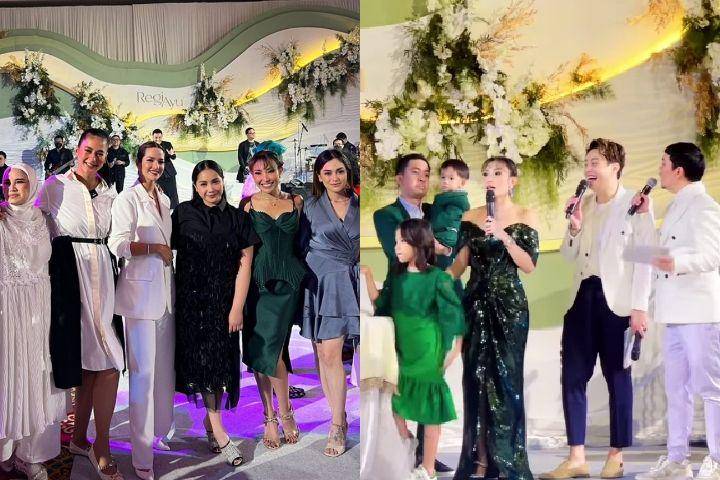 potret artis di acara anniversary pernikahan ke-10 Ayu Dewi dan Regi Datau (instagram.com/paulaverhoeven | instagram.com/melaney_ricardo)