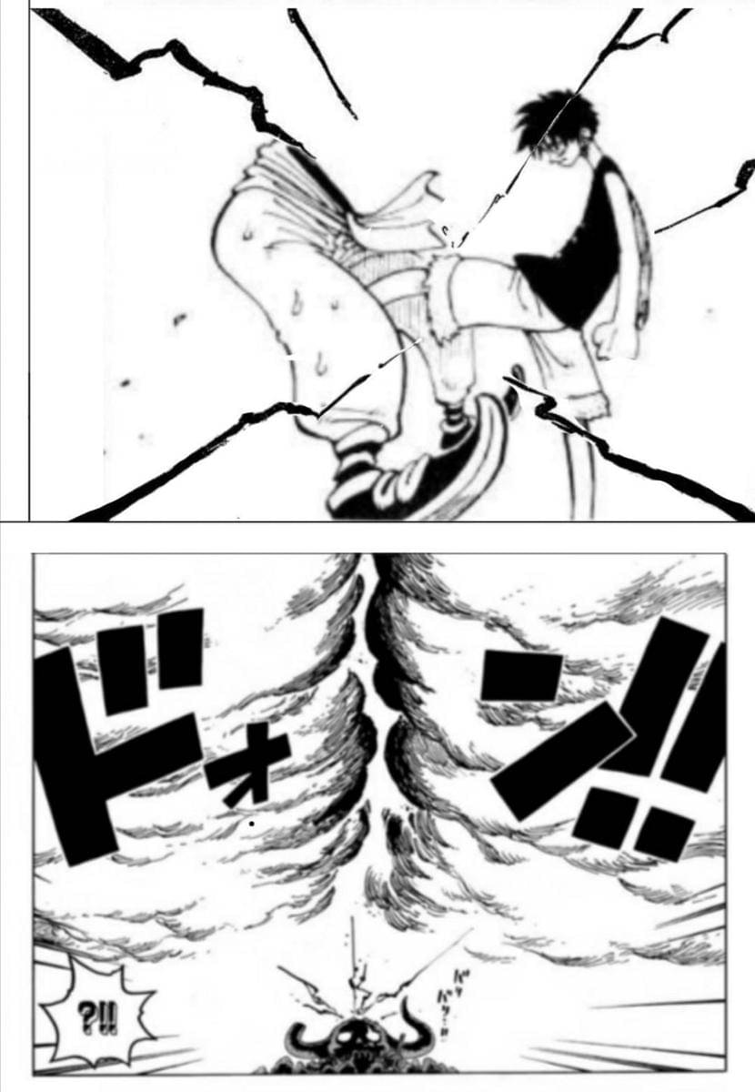 Pertarungan antar dua Yonkou yang pertama diperlihatkan ( Dok. twitter.com/Simega8 )