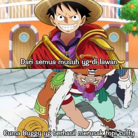 Buggy yang diketahui merusak topi jerami Luffy ( Dok. facebook.com/Gani M )