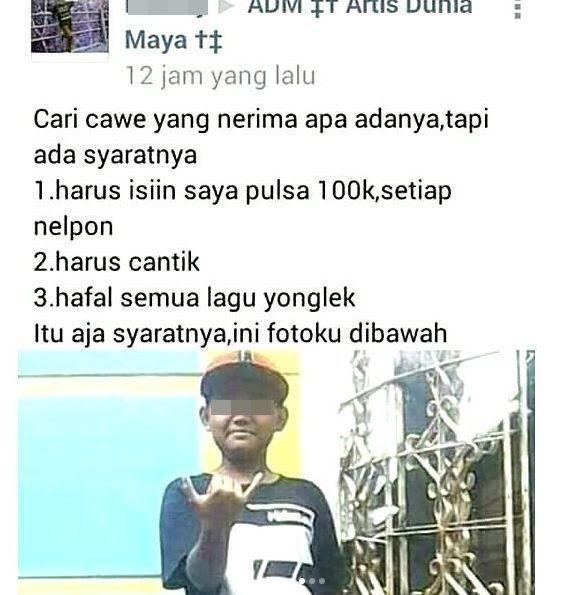 status kocak bocil cari pacar (instagram.com/awreceh.id)