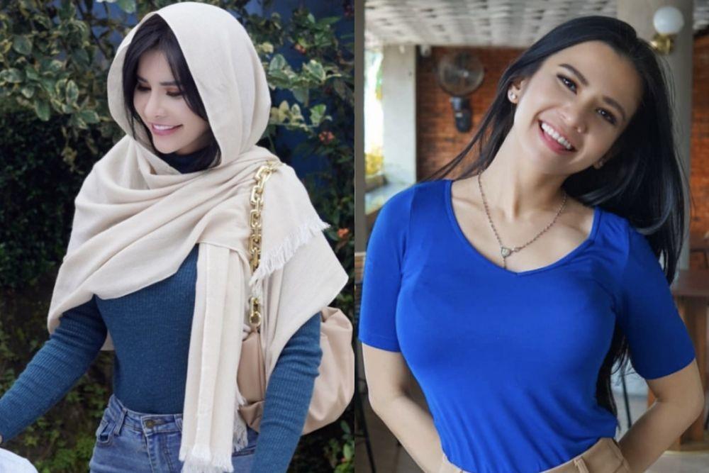 Biasa Tampil Terbuka, 10 Potret Maria Vania Pakai Baju Tertutup