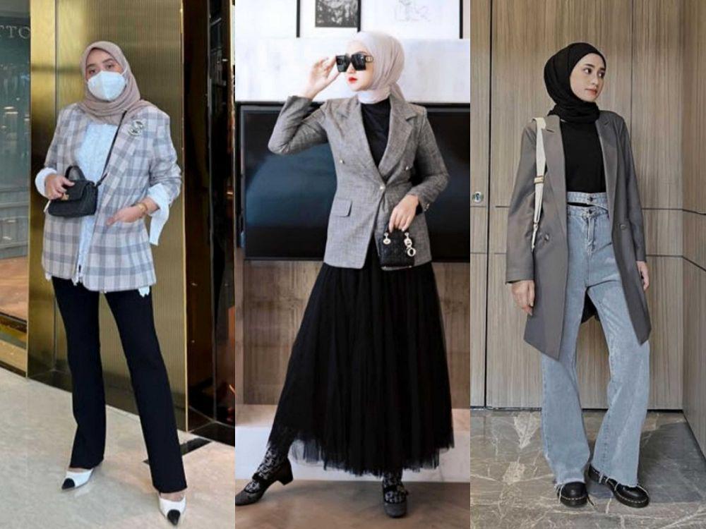 9 Inspirasi Outfit dengan Blazer ala Hijabers yang Kece dan Elegan