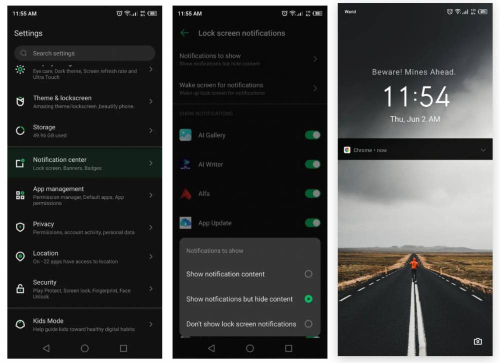 ilustrasi cara sembunyikan notifikasi di Android (makeuseof.com)