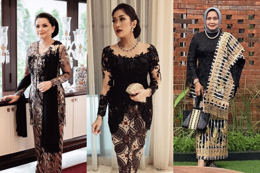 9 Kebaya Brokat Hitam ala Istri Pejabat, Misterius dan Menyedot Atensi