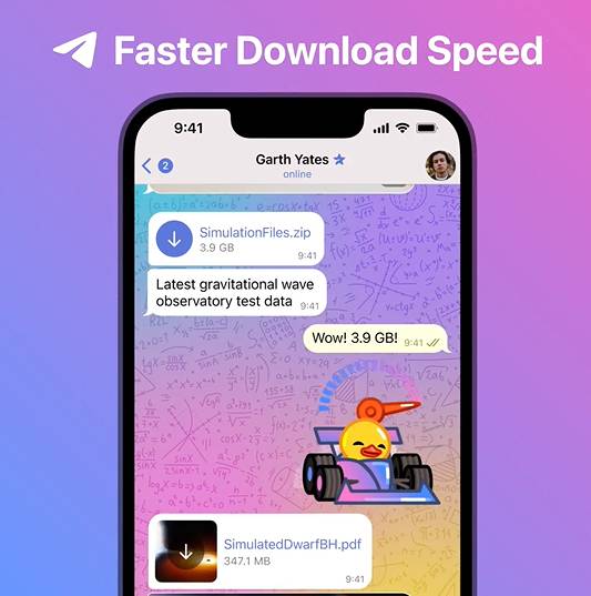 fitur kecepatan download yang ditambah (telegram.org