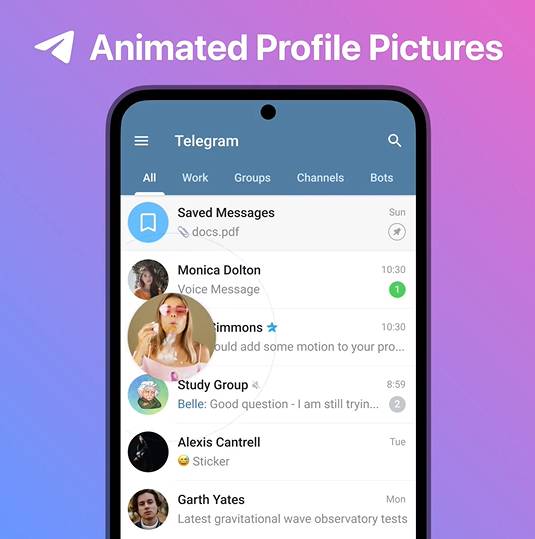 fitur foto profil beranimasi (telegram.org)