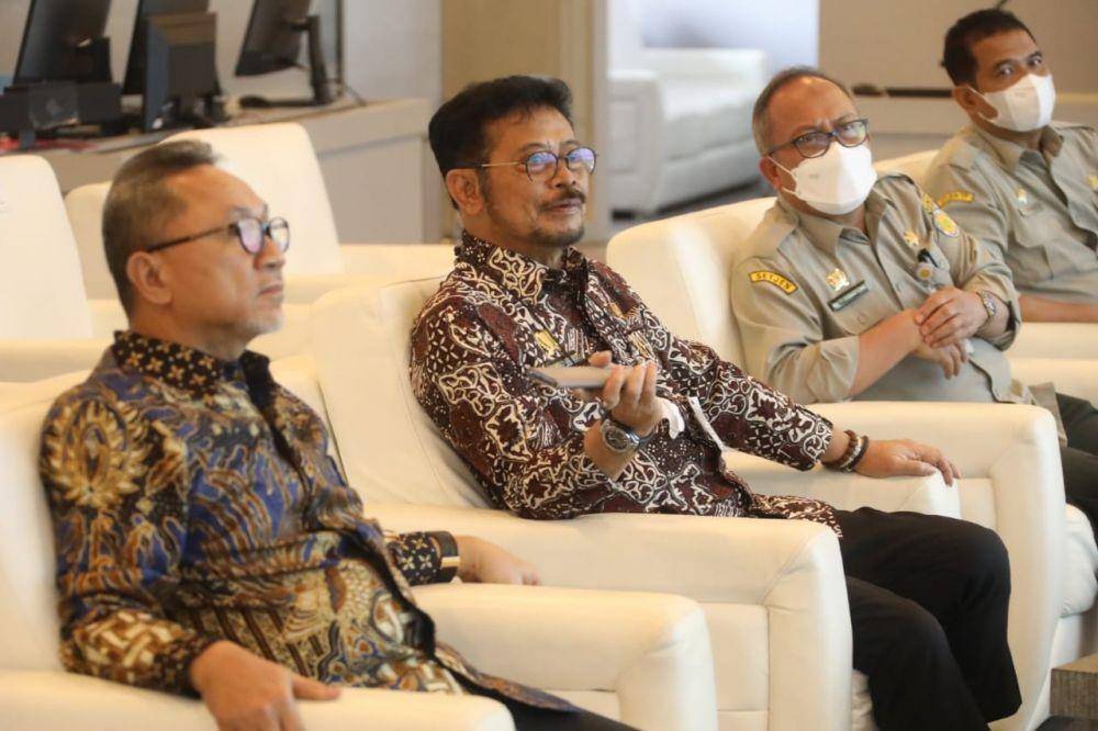 Mentan disambangi Mendag Zulhas di Kantor Kementan, Senin, (20/06/2022). (Dok. Kementan)