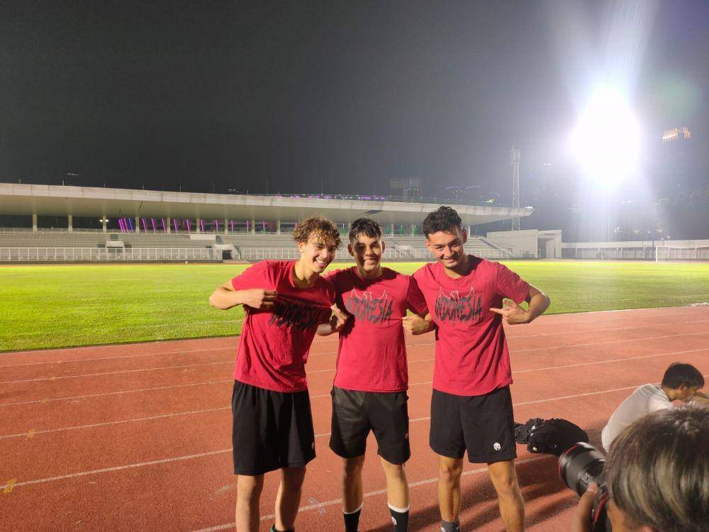 Calon pemain naturalisasi Timnas Indonesia U-19 ikut latihan, Selasa (21/6/2022). (IDN Times/Tino).