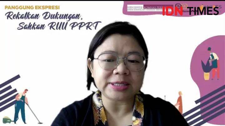 Agenda "Panggung Ekspresi: Rekatkan Dukungan. Sahkan RUU PPRT" oleh Komnas Perempuan, Selasa (20/6/2022) (IDN Times/Lia Hutasoit)