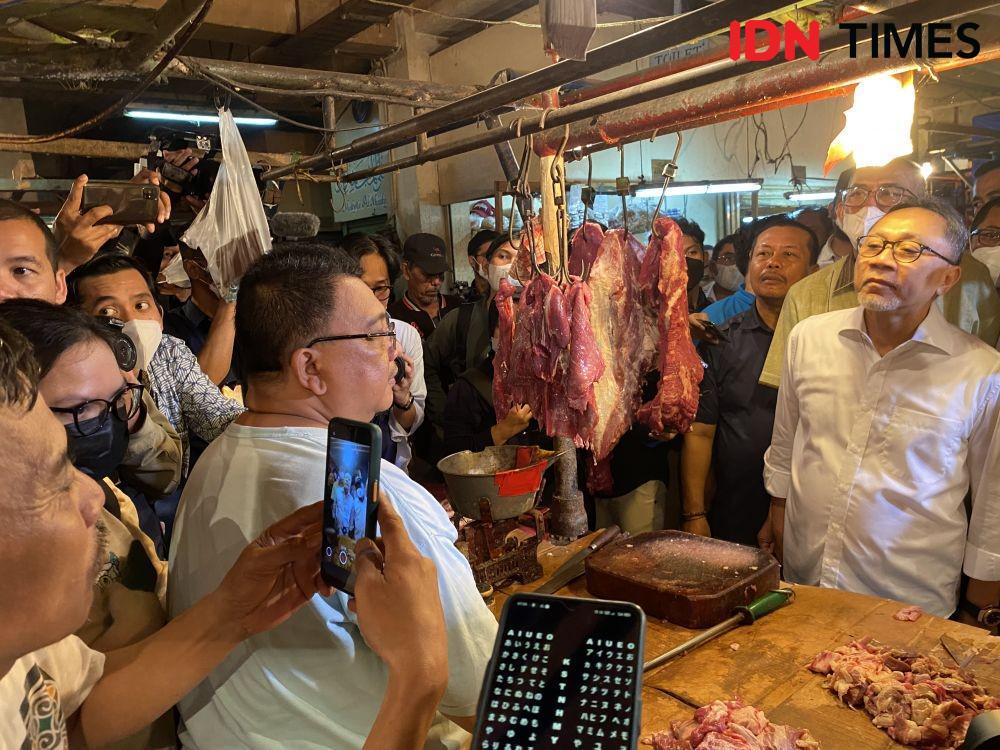 Harga Daging Naik, Pedagang Curhat ke Zulhas Sepi Pembeli