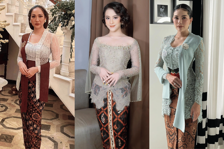 10 Kebaya Brokat & Kain Tradisional ala Artis, Etnik di Berbagai Momen
