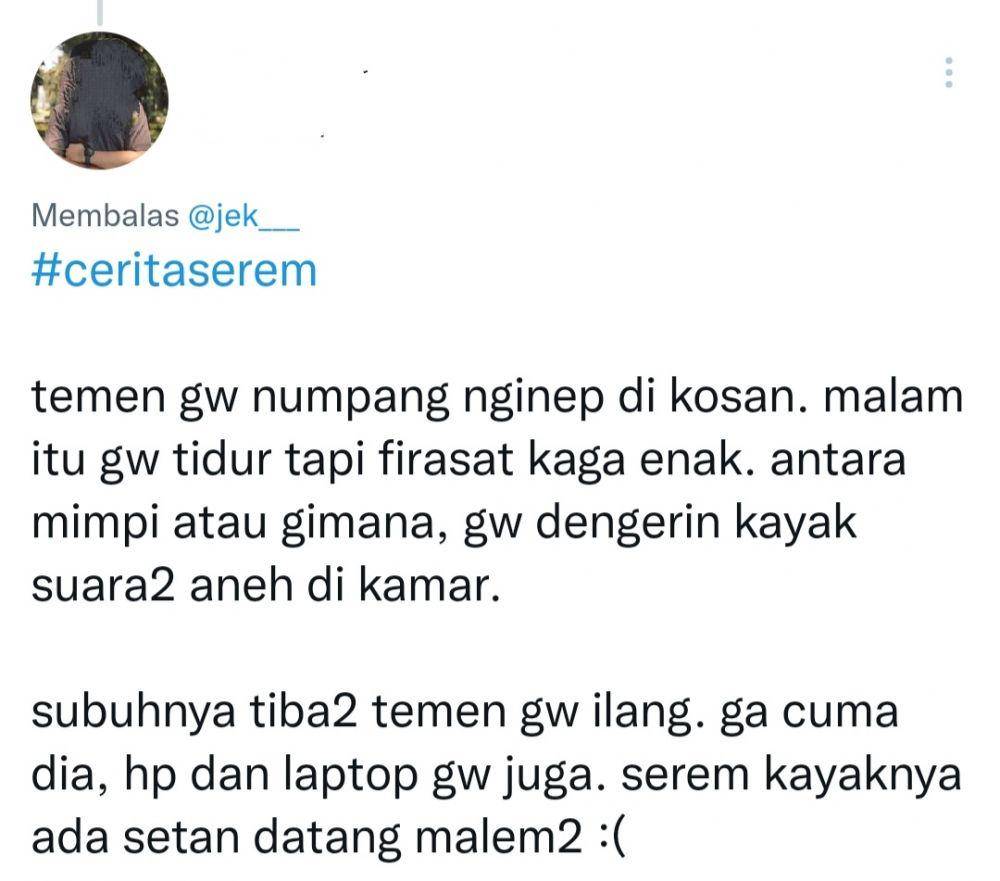 cerita horor ala netizen (twitter.com/vinotm)