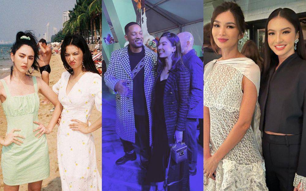 interaksi Raline Shah bersama Mai Davikah dalam acara Pomelo Fashion SS20 Collection | interaksi Raline Shah bersama Will Smith dalam premiere film Spies in Disguise | interaksi Raline Shah bersama Gemma Chan dalam premiere film Eternals (instagram.com/ralineshah)