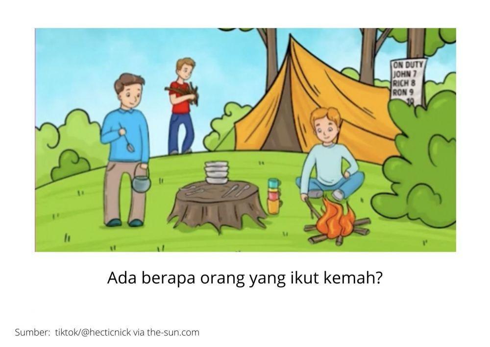 [QUIZ] Tes Kecerdasanmu, Berapa Banyak Orang yang Ikut Kemah dalam Kuis Ini?