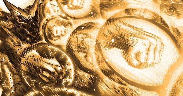 Garou menggunakan Nuclear Fission miliknya dan Gravity Knucle milik Blast ( tonarinoyj.jp/One Punch-Man )