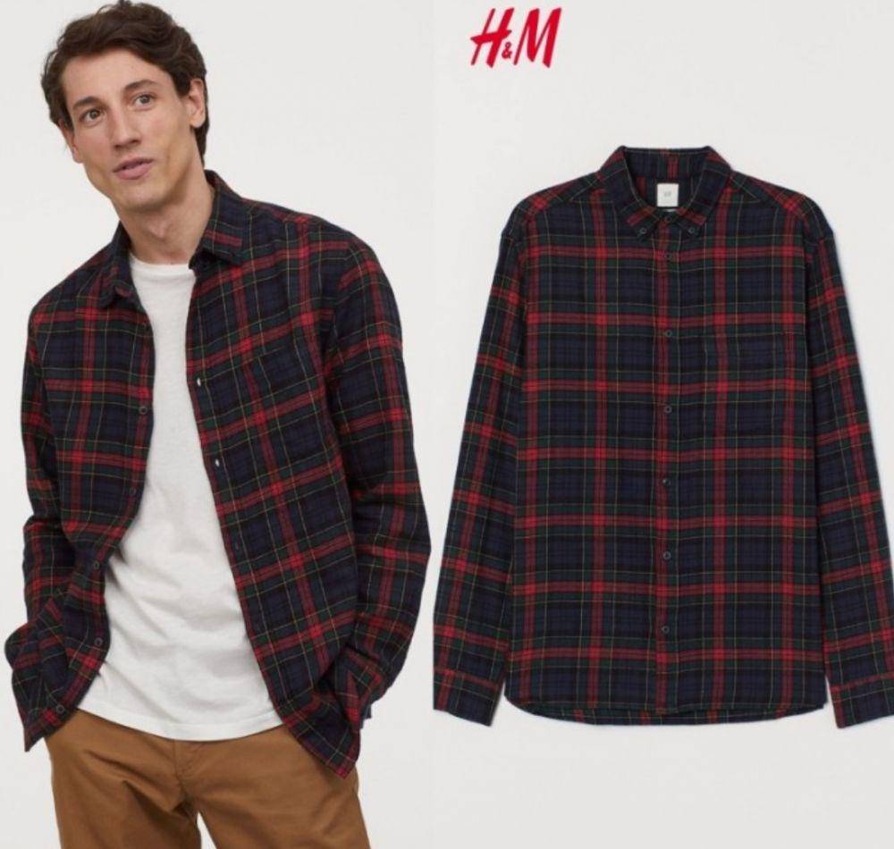 H and M | Cotton Flannel Shirt (tokopedia.com/ervinelvano store)