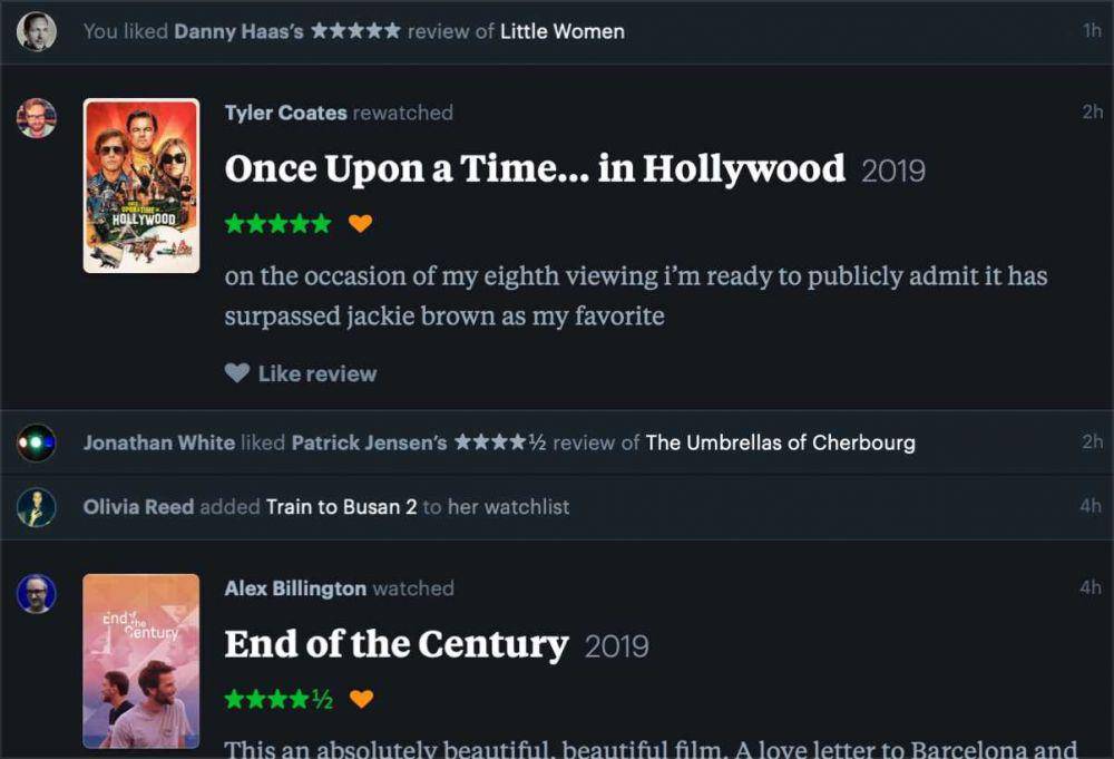 rating film di Letterboxd (letterboxd.com)