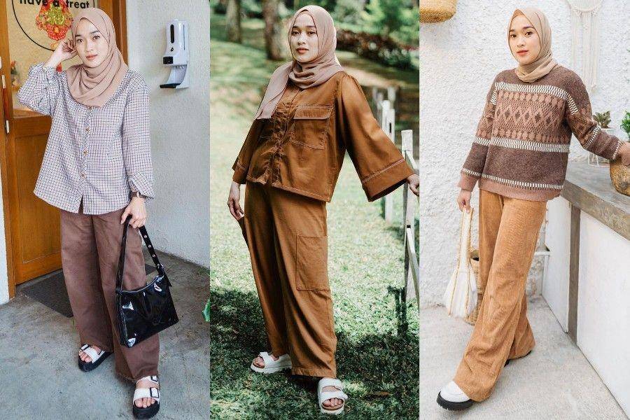 OOTD hijab bernuansa warna cokelat ala Ririe Fairus (instagram.com/ririe_fairus)