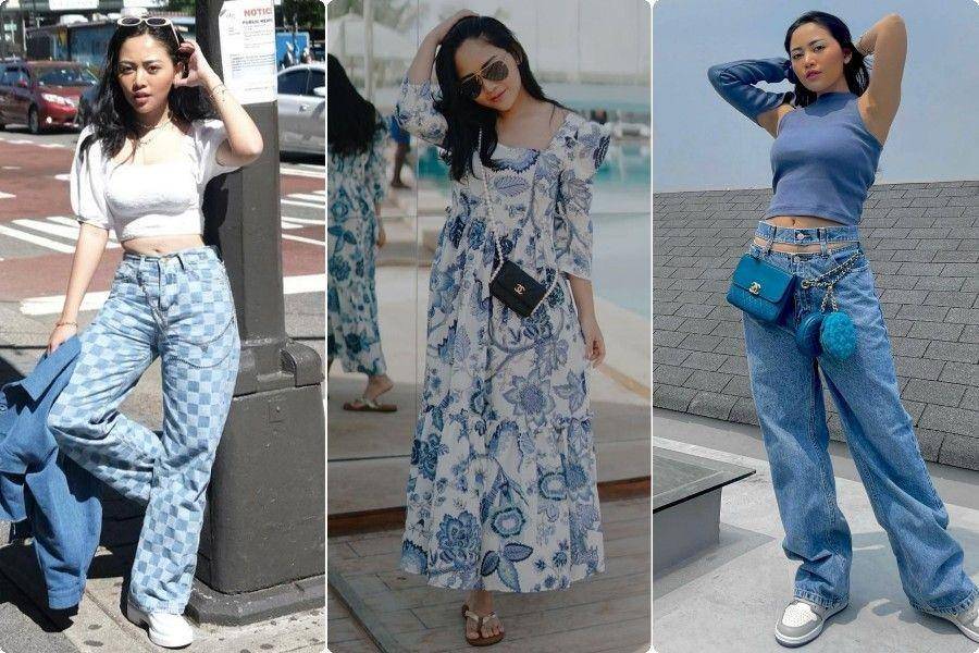 outfit serba biru ala Rachel Vennya (instagram.com/rachelvennya)