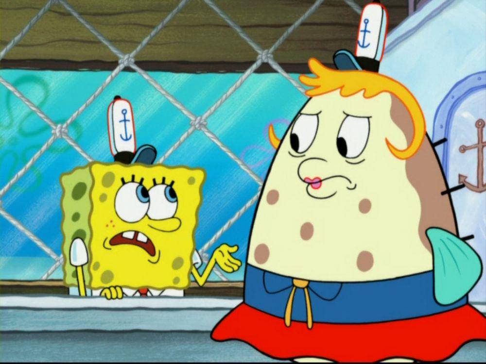 Mrs. Puff kerja di Krusty Krab (spongebob.fandom.com)