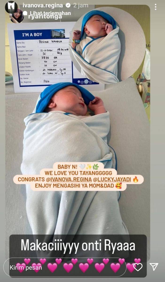 Regina Ivanova melahirkan anak pertama (instagram.com/ivanova.regina)