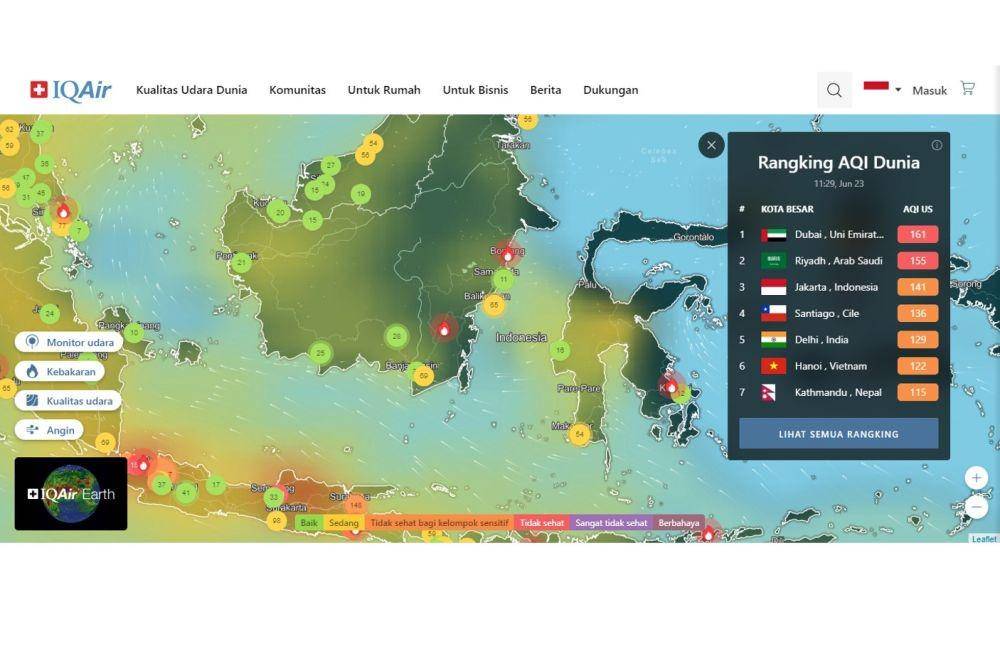 ilustrasi kualitas udara Indonesia via AirVisual Website (IDN Times.com/Laili Zain Damaika)