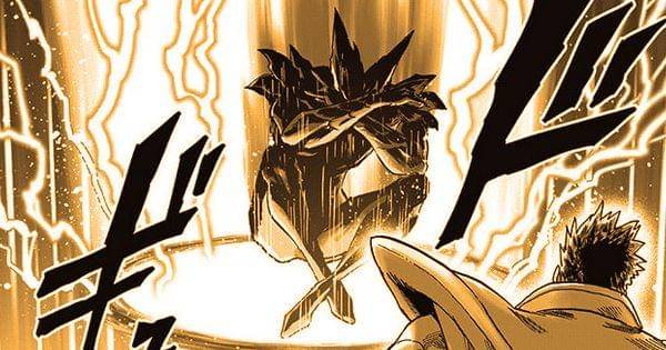 Garou berteleport dengan pose milik Blast ( tonarinoyj.jp/One Punch-Man )