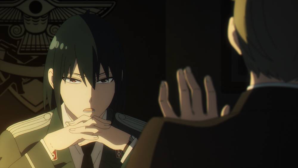 Yuri menginterogasi Jim. (dok. WIT STUDIO/SPY x FAMILY)