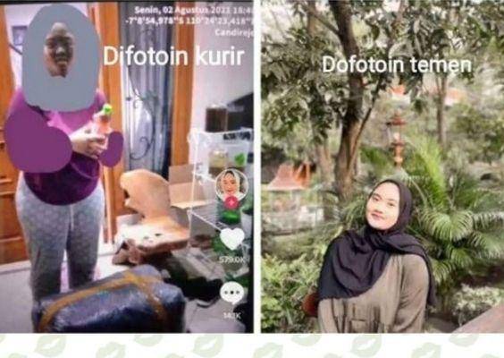 hasil foto teman vs. kurir (instagram.com/lambeonlen)