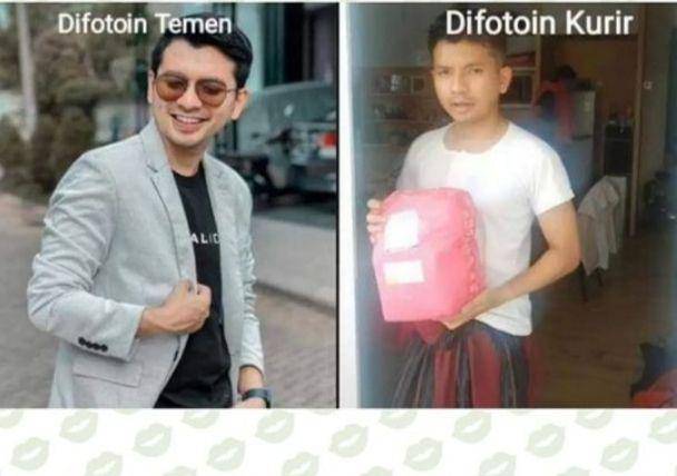 hasil foto teman vs. kurir (instagram.com/lambeonlen)