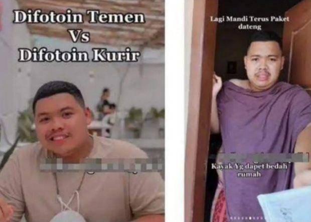 hasil foto teman vs. kurir (twitter.com/txtdarikurir)