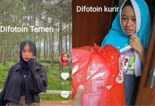 hasil foto teman vs. kurir (instagram.com/lambeonlen)