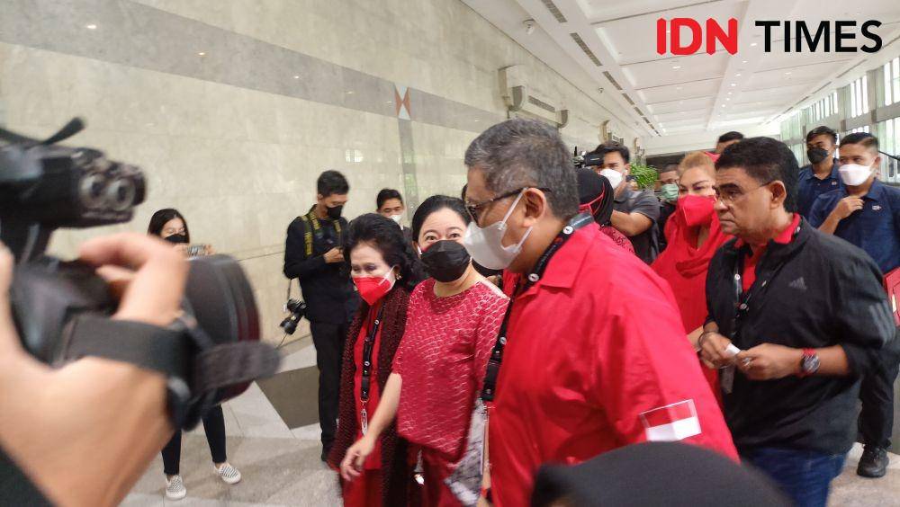DPP PDIP Puan Maharani di Hall B, Gedung JCC, Senayan, Jakarta, Sabtu (25/6/2022). (IDN Times/Siti Nurhaliza).